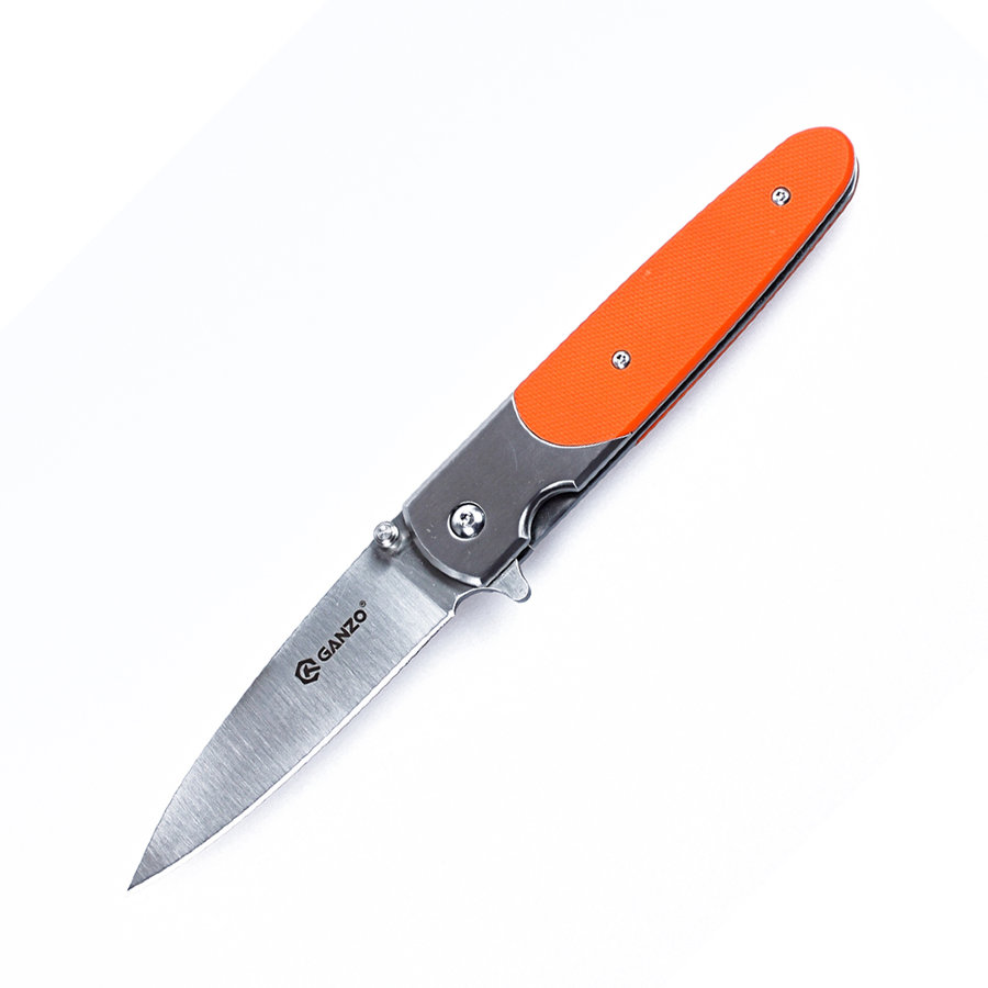 13877.900x0 Ніж складаний туристичний Ganzo G743-1 ( 8.7 см) 440С гладкий / G10 помаранчевий - Зображення 1