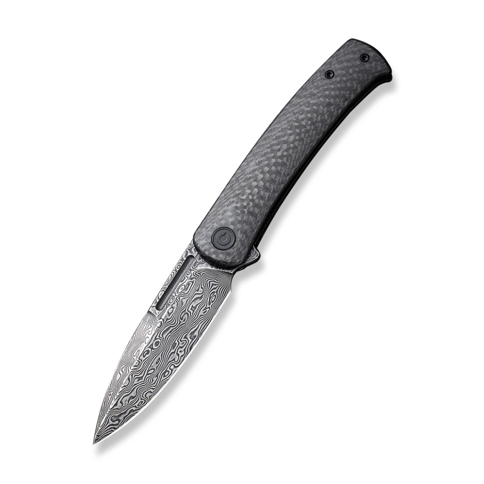275753.970 Ніж складаний туристичний Civivi Caetus Flipper, (8.8 см) Damascus / Carbon Fiber - Зображення 1