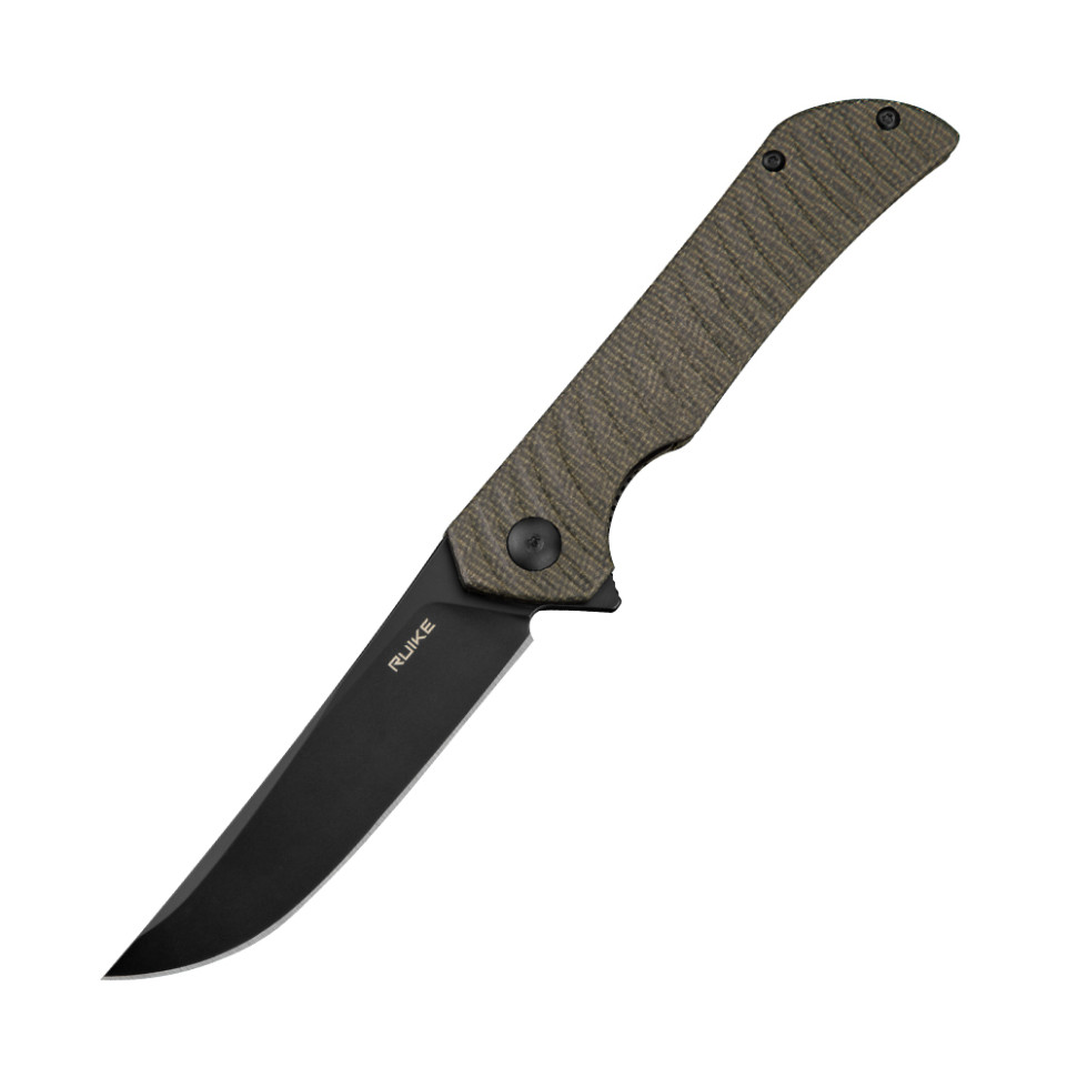 328454.970 Ніж складаний туристичний Ruike P122-MB, (9.2 см) 14C28N / мікарта коричневий - Зображення 1