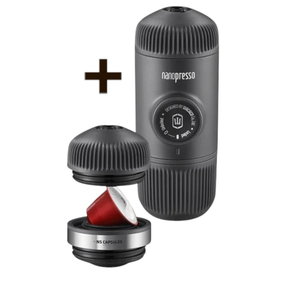 341139.970 Портативна еспресо-кавоварка Wacaco Nanopresso з адаптером для капсул, механічна, для меленої кави - Зображення 1