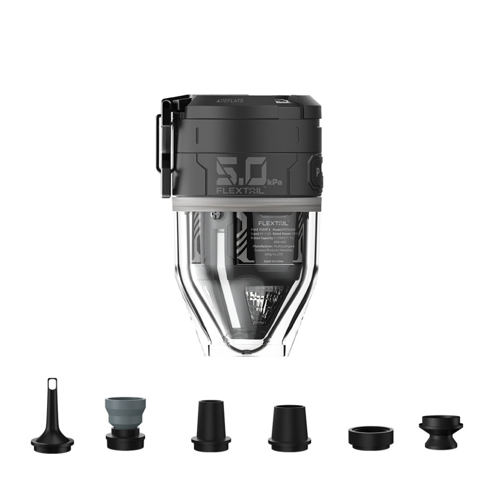 342110.970 Насос-ліхтар кемпінговий Flextail Max Pump 3, чорний - Зображення 1