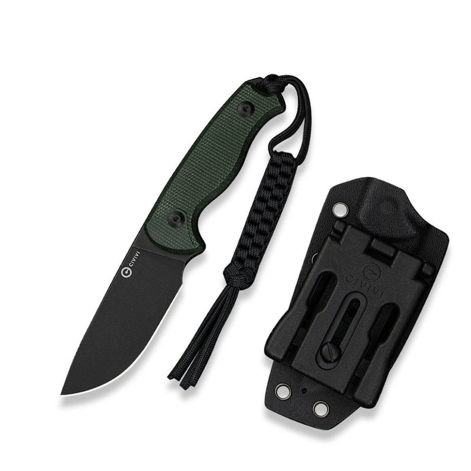 344889.970 Ніж фіксований тактичний Civivi Timberbark, (8.1 см) 14C28N / Micarta темно-зелений - Зображення 1