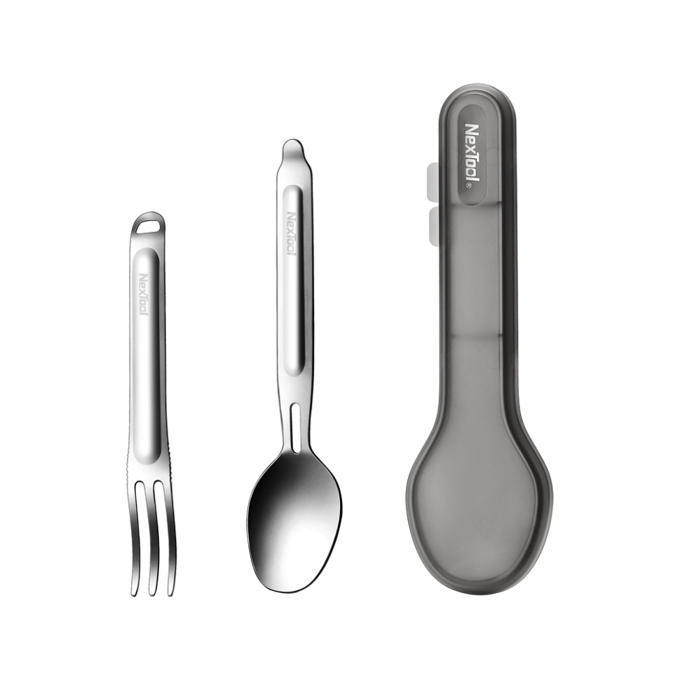 358467.970 Туристичний набір ложка-виделка NexTool Portable Stainless Steel Tableware, нержавіюча сталь - Зображення 1