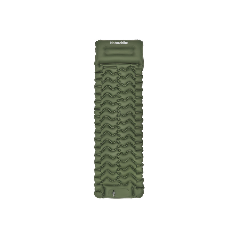 370241.970 Матрац туристичний надувний одномісний Naturehike CNK2550WS019, 200х60х6.5 см, зелений із вбудованою помпою для надування - Зображення 1