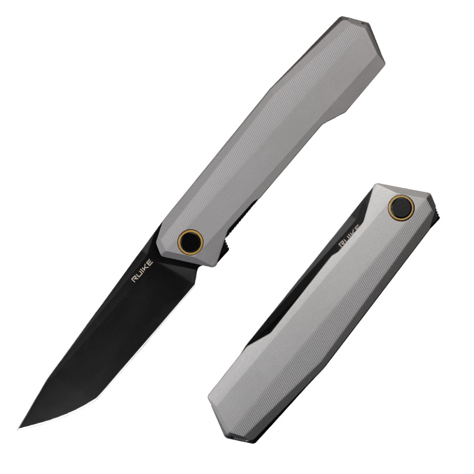 378050.970 Ніж складаний туристичний Ruike P166-AК, (9.2 см) 14C28N / Aluminum сірий - Зображення 1