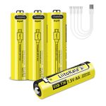 Набір акумуляторів з 4 шт LiitoKala USB-T36 + USB Type-C кабель зарядки