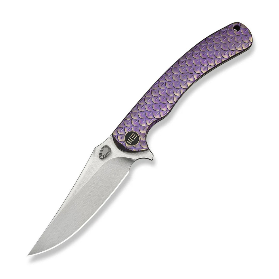 401494.970 Ніж складаний туристичний Weknife Dracarys, (9.1 см) Böhler M390 / титан 6AL4V фіолетовий/золотий - Зображення 1