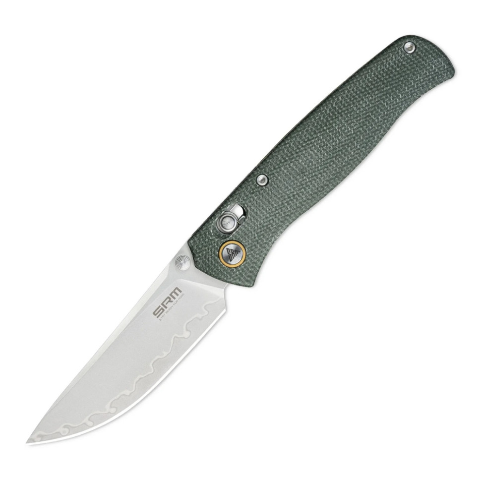 405948.970 Ніж складаний туристичний SRM Medal 255L-MG3 (8.2 см) 140Cr / Micarta зелений - Зображення 1