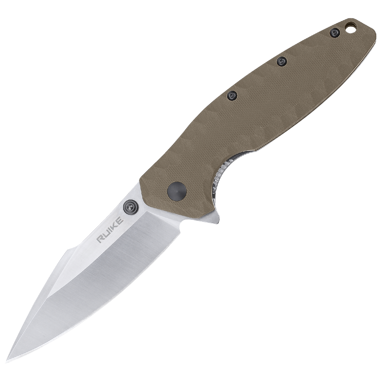 67350 Ніж складаний туристичний Ruike P843-W, (9 см) 12C27 / G10 помаранчевий - Зображення 1