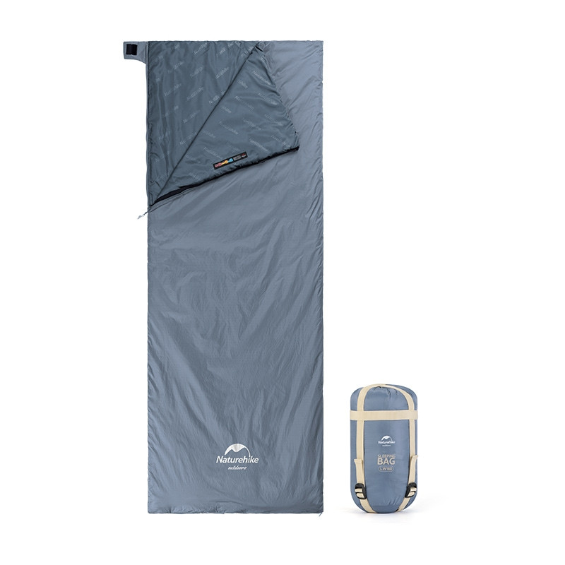 9013792.970 Спальник надлегкий Naturehike Ultralight LW180 NH21MSD09 лівий, (15°C), p-p M, сіро-синій - Зображення 1