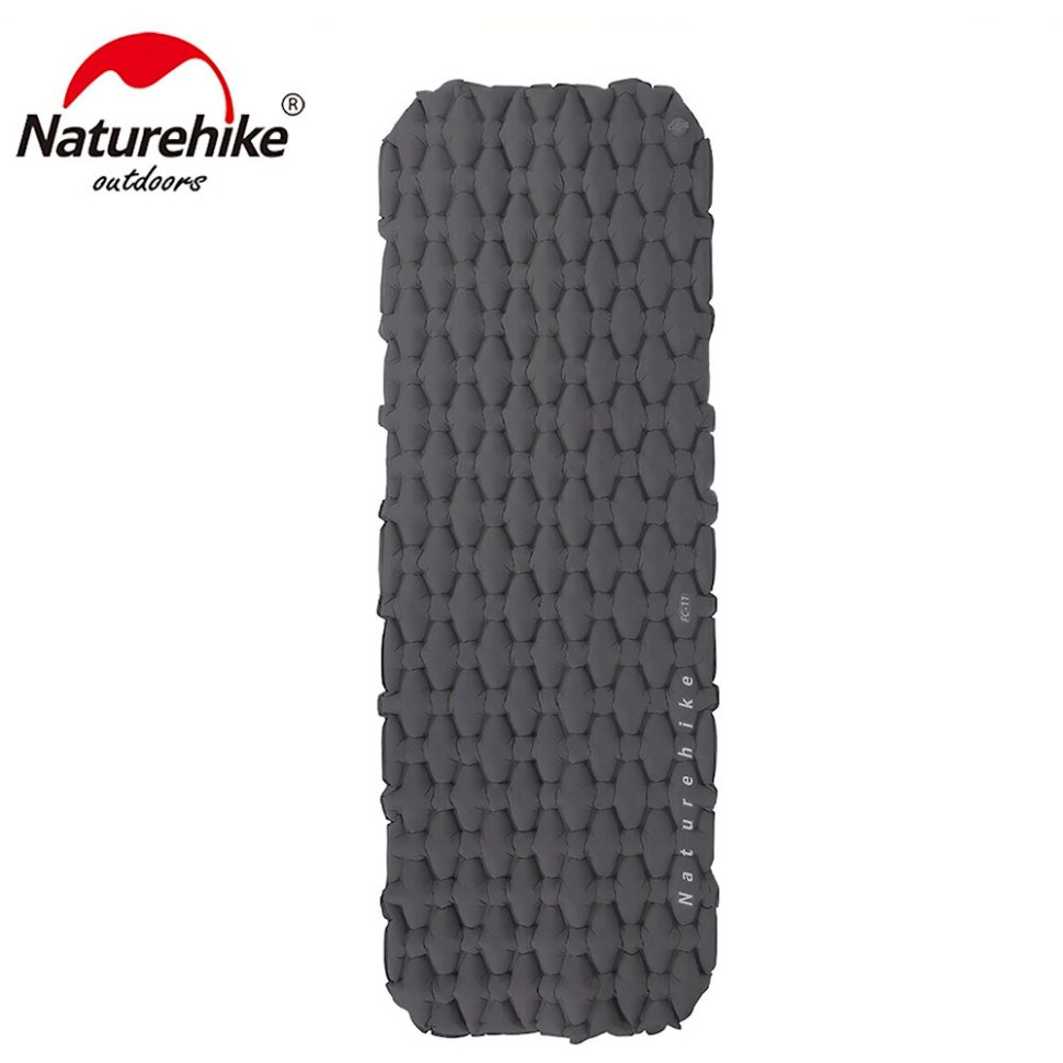 9014004.970 Матрац туристичний надувний одномісний Naturehike FC-10 NH19Z001-P, 195х59х65 мм, графітовий для кемпінгу - Зображення 1