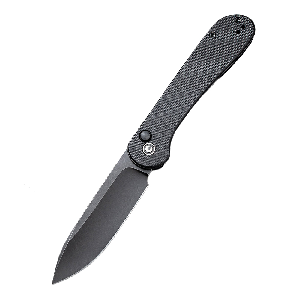 C2103A_Button-Lock-Elementum-1 Ніж складаний туристичний Civivi Elementum Pocket, (8.9 см) 14C28N / G10 чорний - Зображення 1